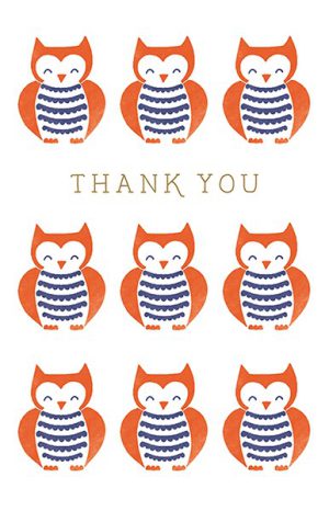 Thank You Note Cards Owl