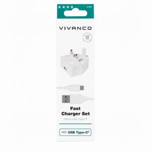 Charger set 2.4A, incl. separate USB Type-C™ cable white 1.2m