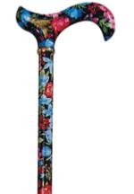 Derby Cane Black & Blue Floral