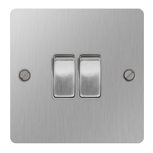 BG 2 gang 2 way light switch SBS42 Stainless Steel