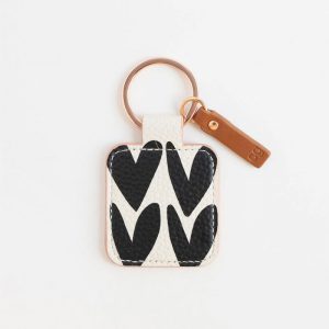 Charcoal Heart Tab Keyring