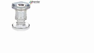 Hexagonal Tapered Candle Holder Glass 6 x 5cm AC205077