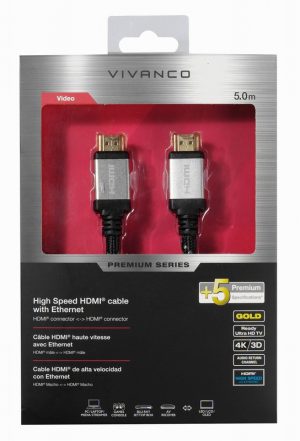 Premium High Speed HDMI® cable with Ethernet, 5m