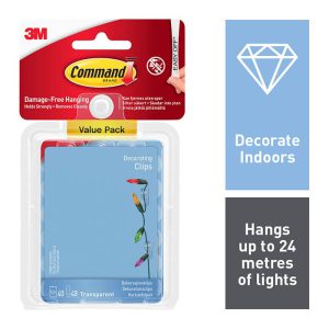 Command Clear Decorating Clips with Clear Strips Value Pack 40