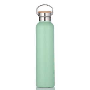 750ml Stainless Steel Bottle with Bamboo Lid Mint