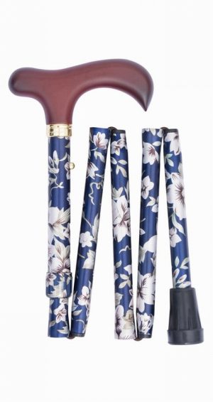 Cane Folding Navy Blue Floral