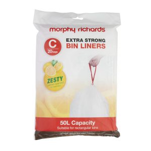 Morphy Richards 979039 Lemon Scented 50L Bin Liners, 20 Pack, Wh