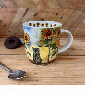 Alex Clark Cat and Sunflowers Mug