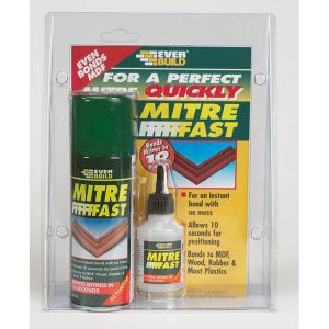 Mitre Fast Bonding Kit, 50g Adhesive, 200ml Activator, Clear