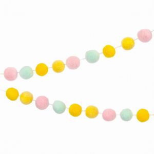 Small Pastel Felt Ball Garland – 2m