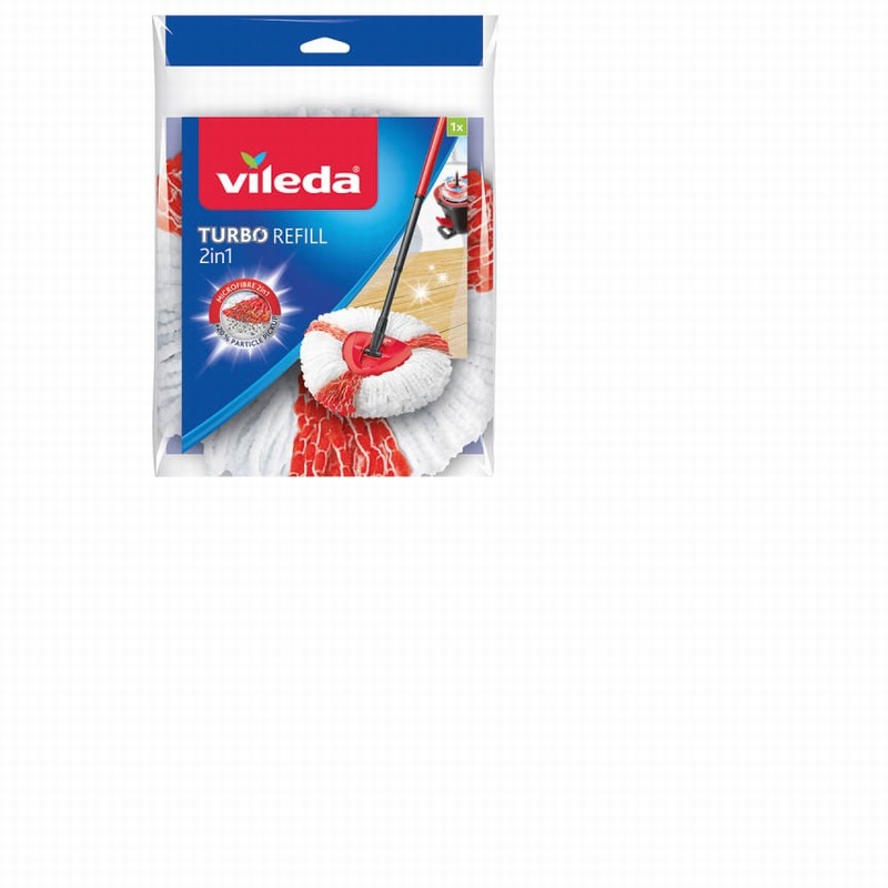  Vileda Turbo Microfibre Mop and Bucket Set with Extra 2-in-1  Refill : Health & Household