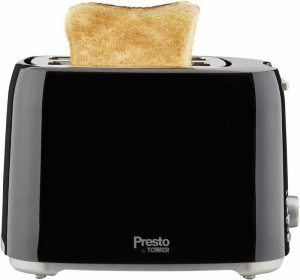 Tower PT20055BLK Presto 2 Slice Toaster, Black