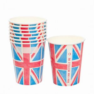 Royal Union Jack Flag Paper Cups – 8 Pack