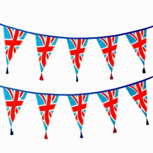 Royal Union Jack Flag Organic Fabric Bunting – 3m
