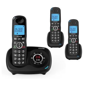 Alcatel XL595 Cordless Phone with Answering Machine, Triple Pack