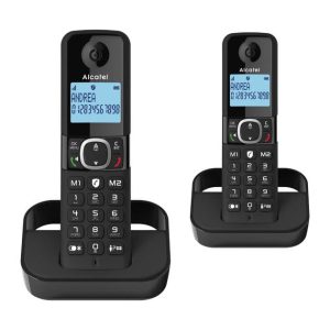 Alcatel F860 Duo, full featured Cordless Phone, Twin Pack, Black