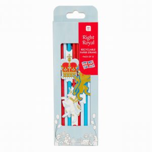 Royal Coronation Paper Straws – 12 Pack