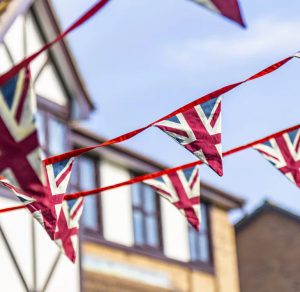 Union Jack Fabric Bunting (10 Flags)