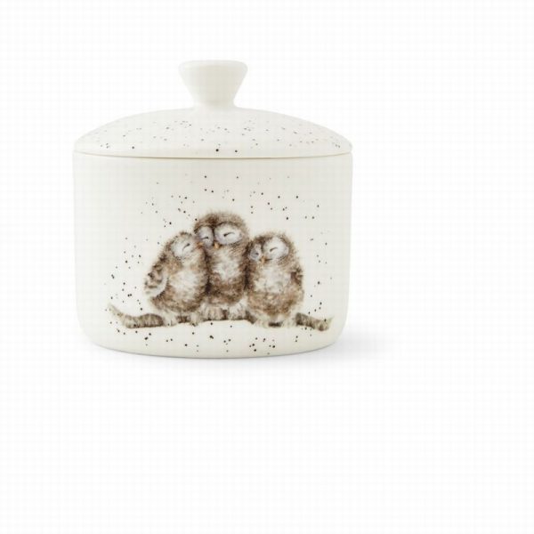 wrendale small lidded jar owl