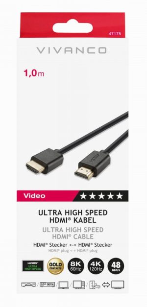 Vivanco 47175 1m 8K HDMI Cable