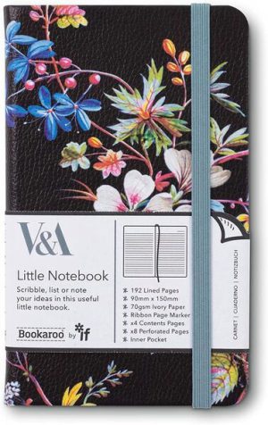 V&A Bookaroo Little Notebook Kilburn Black Floral A6