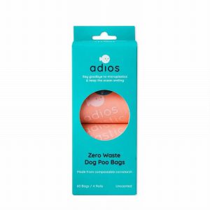 Adios Poo Bags Non Handled Pink Rolls (4 Rolls x 15 Bags)