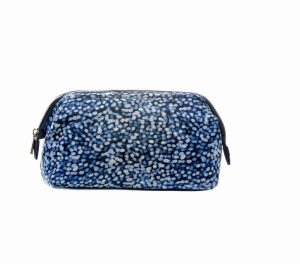 Teal Dots Rounded Cosmetic Bag Small