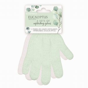 Bathtopia Eucalyptus Infused Pack of 2 Exfoliating Gloves