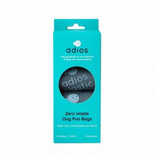 Adios Poo Bags Non Handled Grey Rolls (4 Rolls x 15 bags)