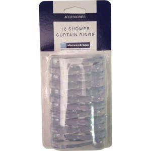 Shower Curtain Rings Clear Pack of 12