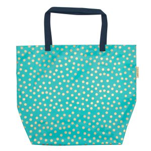 Shopping Bag Maxi Green and Gold Spots