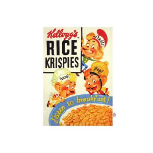 Vintage Kelloggs Rice Crispies Snap Crackle & Pop Tea Towel