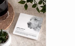 Golden Retriever Dog Ceramic Coaster