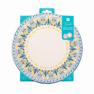 Souk Blue Paper Plates – 12 Pack