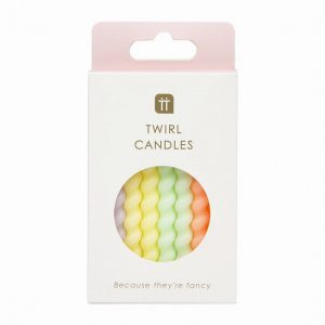 Pastels Twirl Birthday Candles – 8 Pack