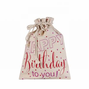 Gift bag cotton ORGANICS confetti Happy Birthday