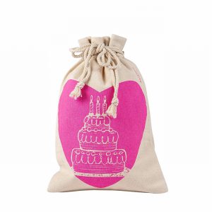 Gift bag cotton ORGANICS cake heart
