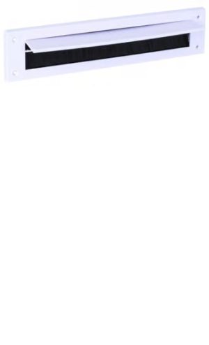 Letterbox Draught Excluder With Opening Flap – White – 43mm x 27