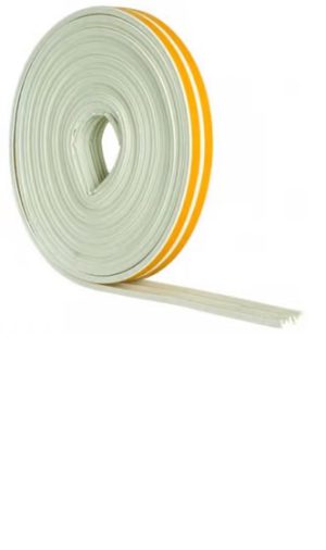 5m White ‘E’ Profile Longlife Foam Draught Excluder