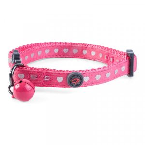 WonderLust Cat Collar – Pink Shiny Heart