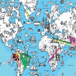 Giant Poster / Tablecloth – World Map Wordsearch