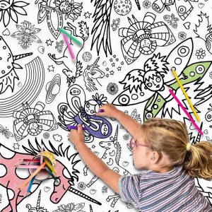 Eggnogg Colour-in Unicorns & Fairies giant poster / tablecloth