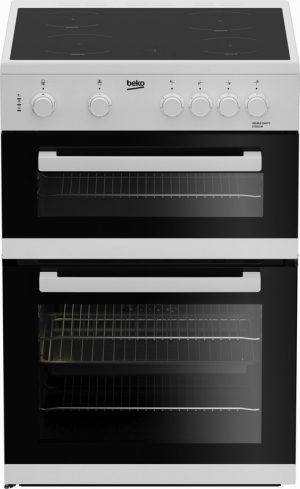 Beko ETC611W 60cm Twin Cavity Electric Cooker with Ceramic Hob –