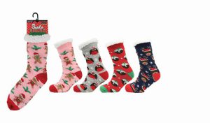 Sherpa Lined Cosy Sock Santa
