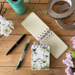 Wren and Daisies Small Spiral Bound Notepad