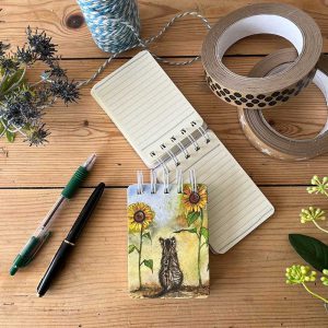 Cat in the Sunflowers Small Spiral Bound Notepad