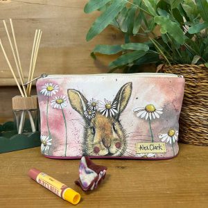 Rabbit and Daisies Makeup Bag