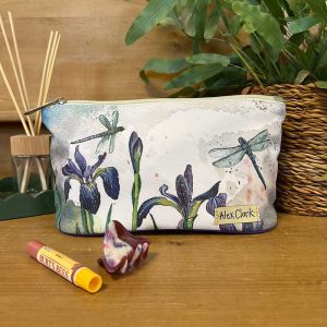 Dragonflies and Iris Makeup Bag