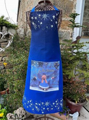 Let It Snow Rabbit Christmas Apron