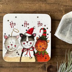 Ho Ho Ho Christmas Cat Coaster